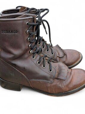 Durango RD1872 Mens Brown Leather Lace-Up Boots Size 7.5M Vintage Western